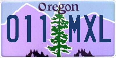OR license plate 011MXL