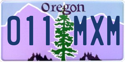 OR license plate 011MXM