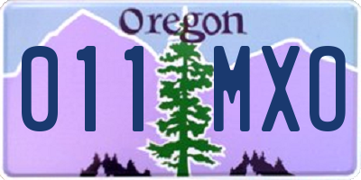 OR license plate 011MXO