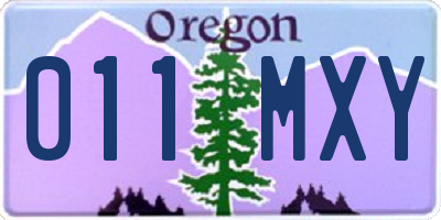 OR license plate 011MXY