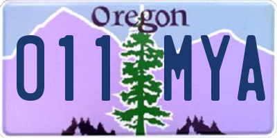 OR license plate 011MYA