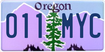 OR license plate 011MYC