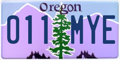 OR license plate 011MYE