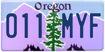 OR license plate 011MYF