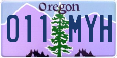 OR license plate 011MYH