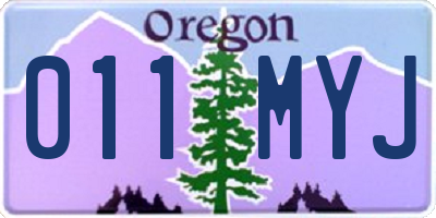 OR license plate 011MYJ