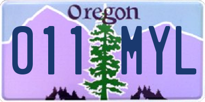OR license plate 011MYL
