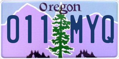 OR license plate 011MYQ