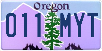 OR license plate 011MYT