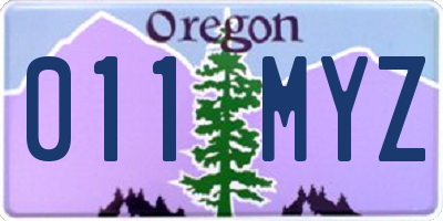 OR license plate 011MYZ
