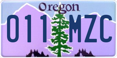 OR license plate 011MZC