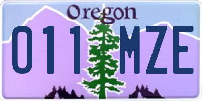OR license plate 011MZE