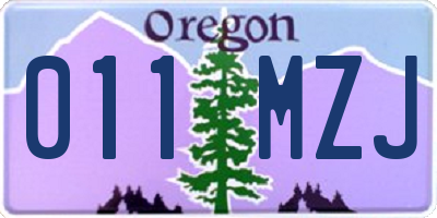 OR license plate 011MZJ