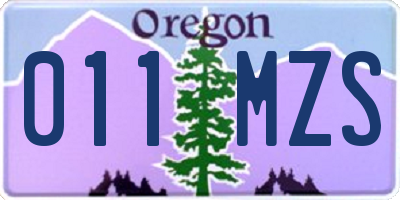 OR license plate 011MZS