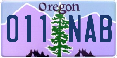 OR license plate 011NAB