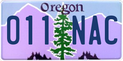 OR license plate 011NAC