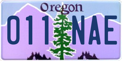 OR license plate 011NAE