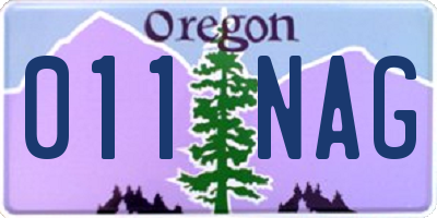 OR license plate 011NAG