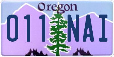 OR license plate 011NAI