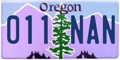 OR license plate 011NAN