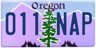 OR license plate 011NAP