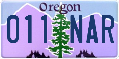 OR license plate 011NAR