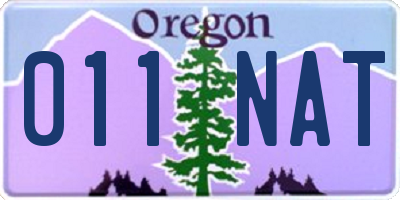 OR license plate 011NAT