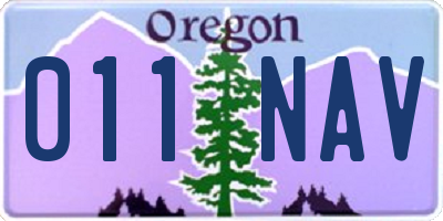 OR license plate 011NAV