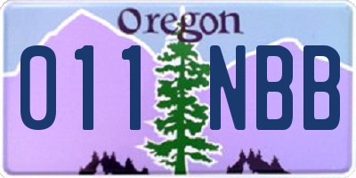 OR license plate 011NBB