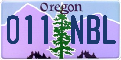 OR license plate 011NBL