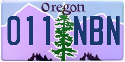 OR license plate 011NBN