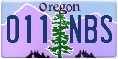 OR license plate 011NBS