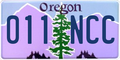 OR license plate 011NCC