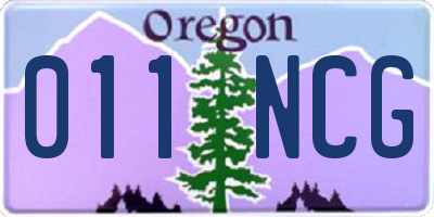 OR license plate 011NCG