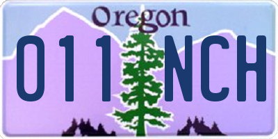 OR license plate 011NCH