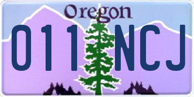 OR license plate 011NCJ