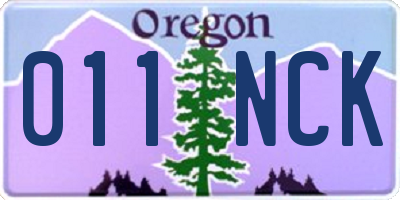 OR license plate 011NCK