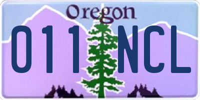 OR license plate 011NCL