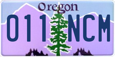 OR license plate 011NCM