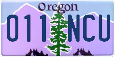 OR license plate 011NCU