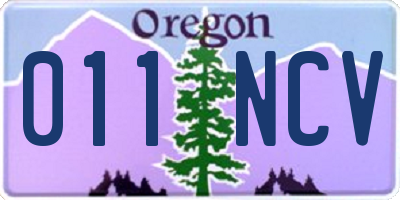 OR license plate 011NCV