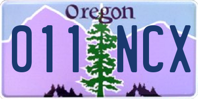 OR license plate 011NCX
