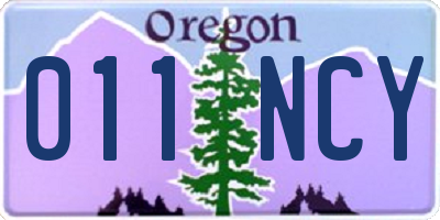 OR license plate 011NCY