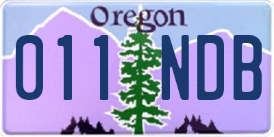 OR license plate 011NDB
