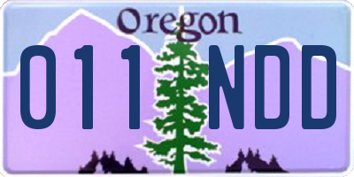 OR license plate 011NDD