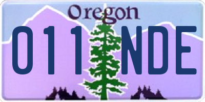 OR license plate 011NDE