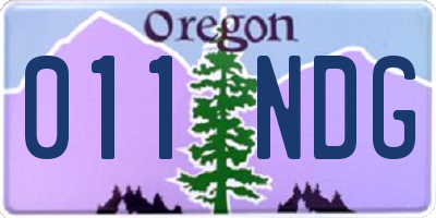 OR license plate 011NDG