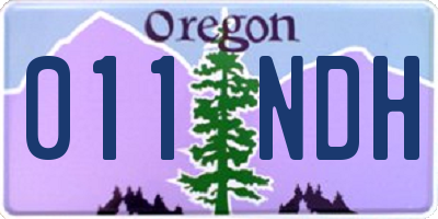 OR license plate 011NDH