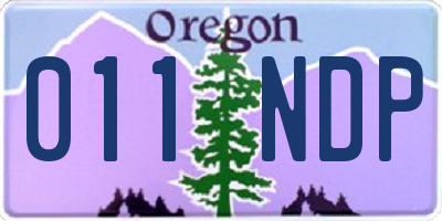 OR license plate 011NDP