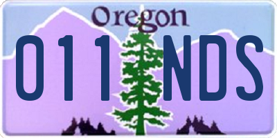 OR license plate 011NDS